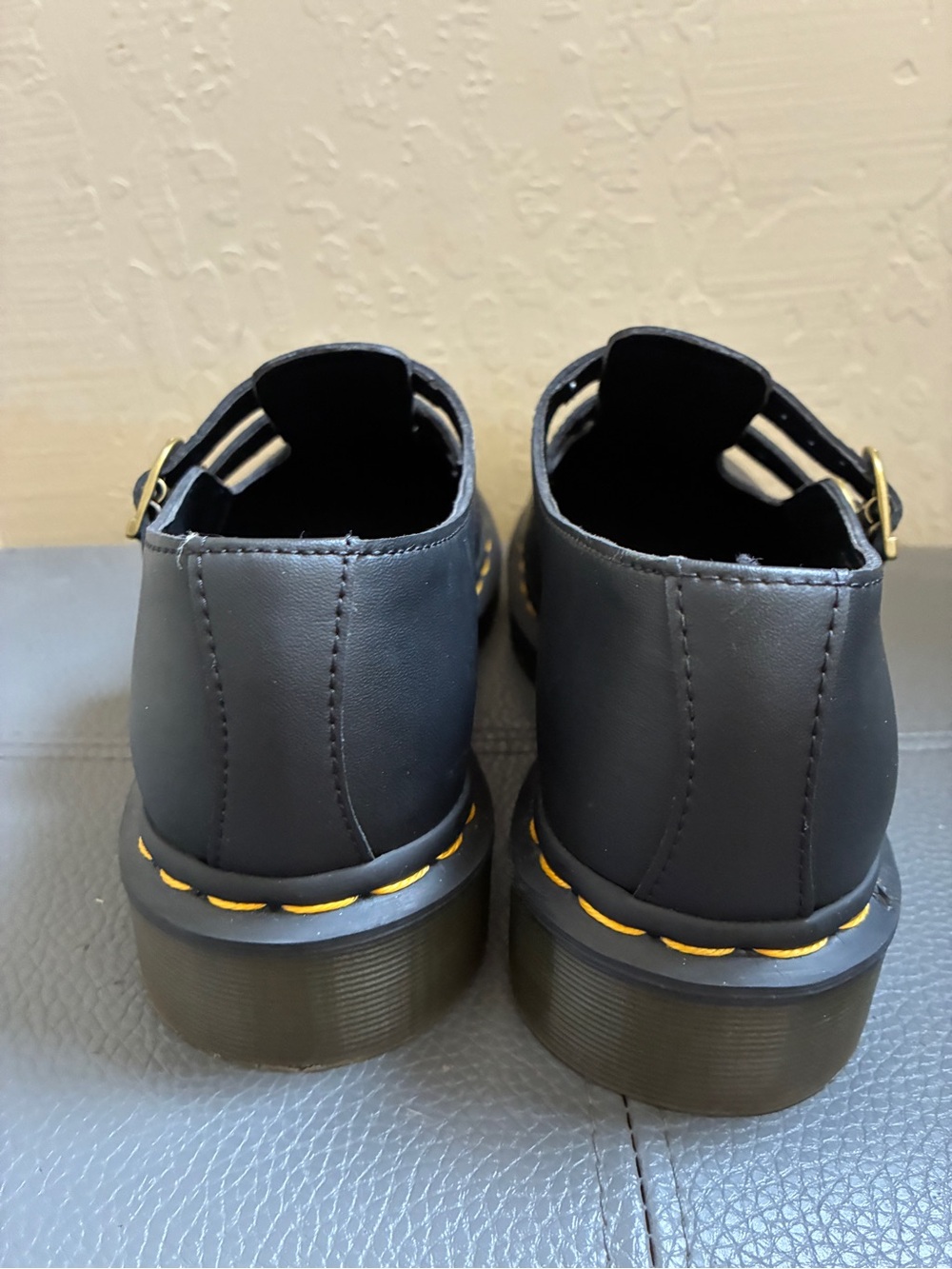 DR MARTENS Mary Jane Black Vegan Double Strap Size 8 - Picture 4 of 12